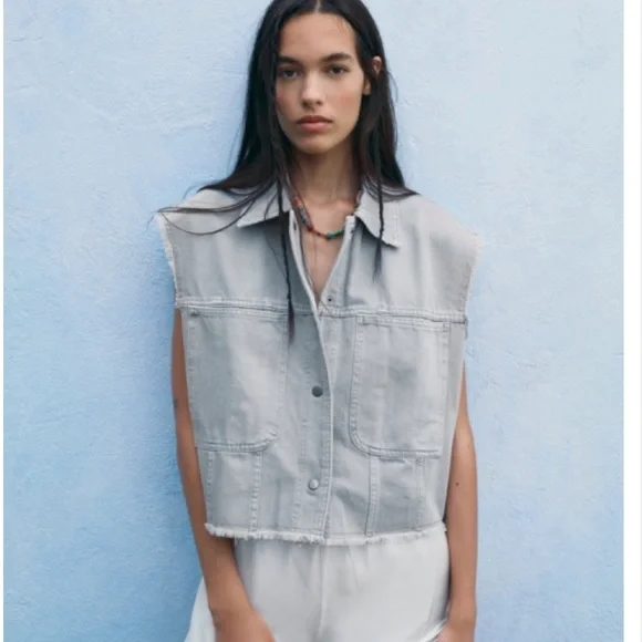 Zara Denim Pocket Vest